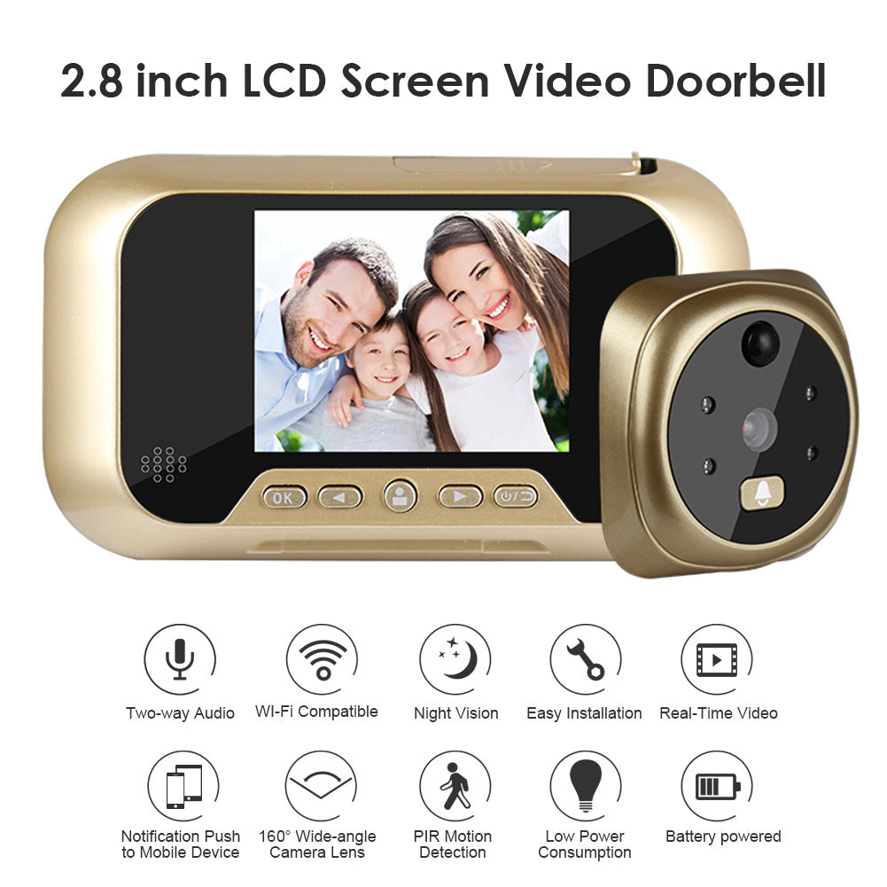 Video Doorbell 2.8 Inch Infrared Night Vision