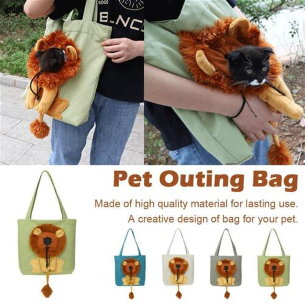 Lion Faced Pet Carrier with Zippers