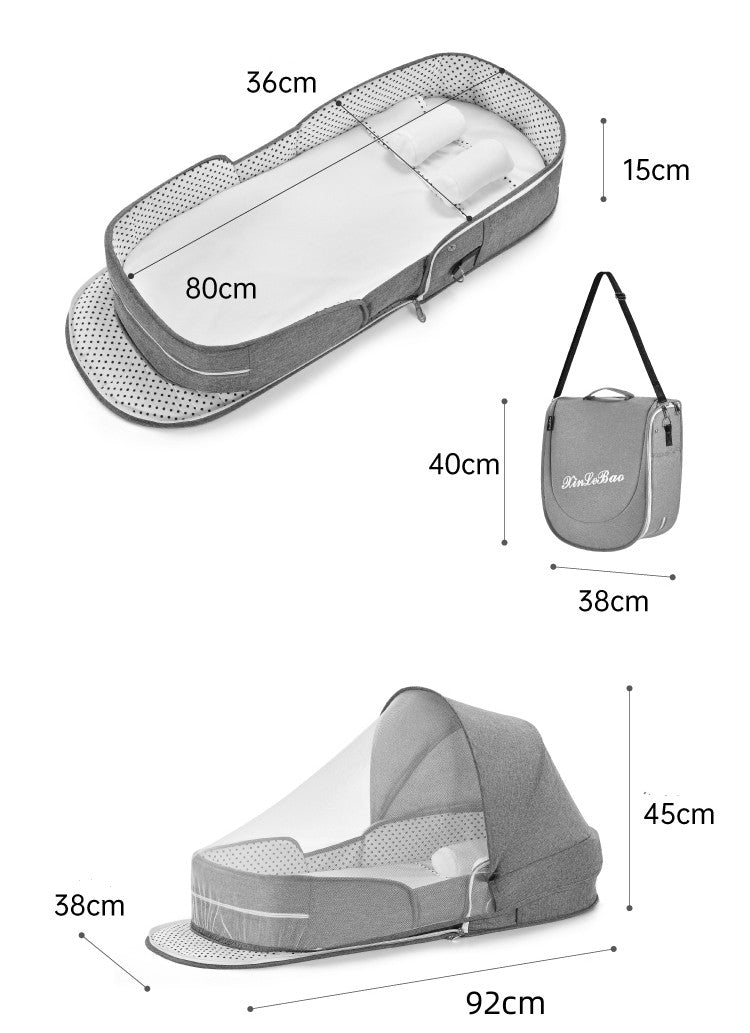 Foldable Baby Crib: with Mosquito Net