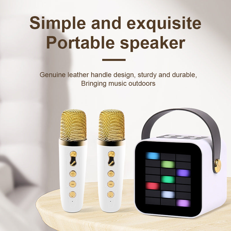 "Portable Bluetooth Speaker with Detachable Microphone"