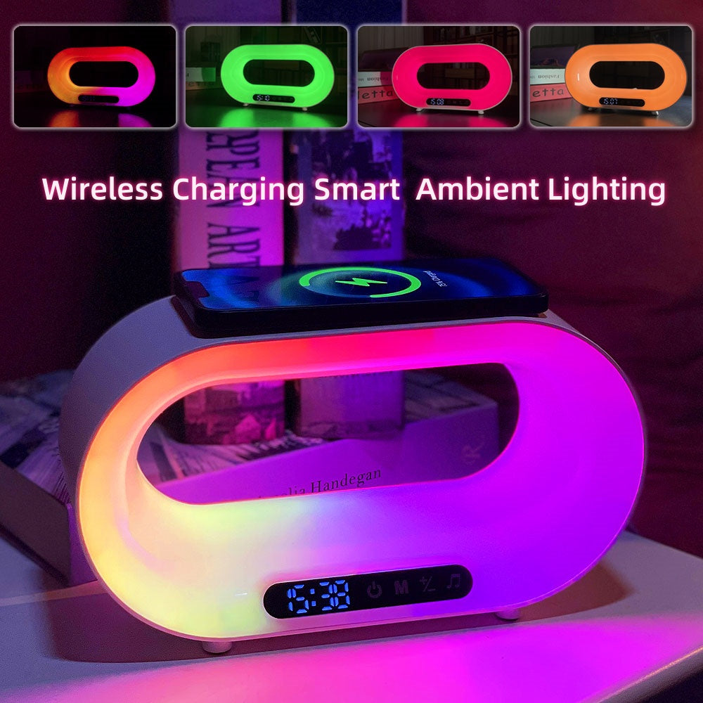 Smart LED Night Light: APP Control, Wireless Charger, Alarm