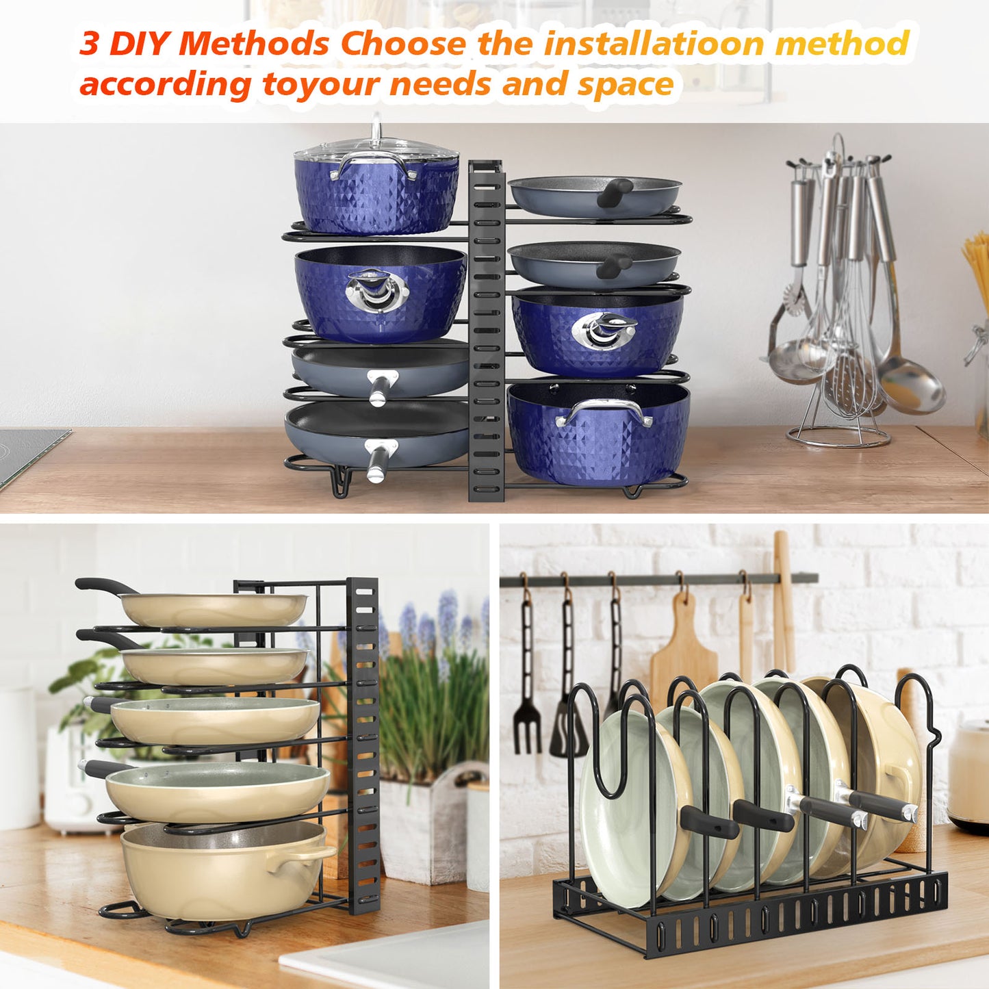 Pot and Pan Organizer - Pot Lid Holders