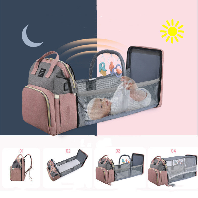 New Mom Baby Crib Backpack: Large Capacity Insulated Bag