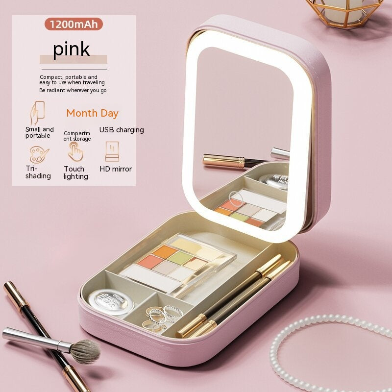 Versatile Storage Box with LED Mirror